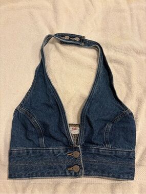 Levi’s Denim Halter Crop Top - Blue